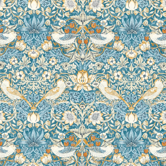 Strawberry Thief Fabric Denim Spice