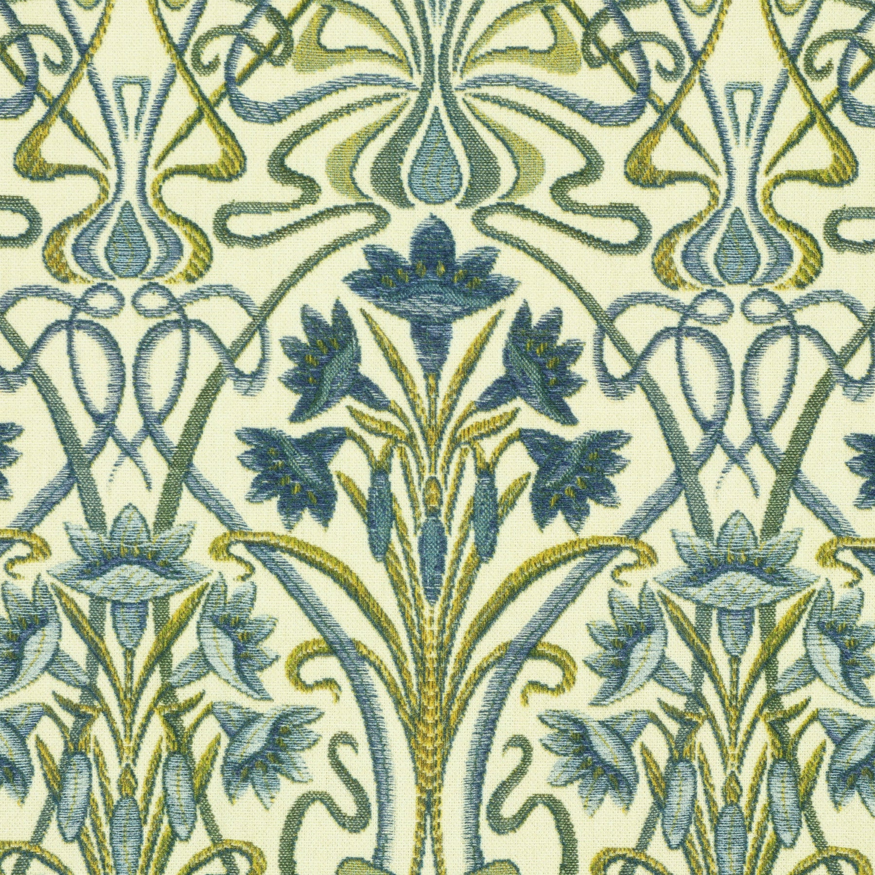 iLiv Tiffany Printed Cotton Fabric Prussian
