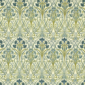iLiv Tiffany Printed Cotton Fabric Prussian