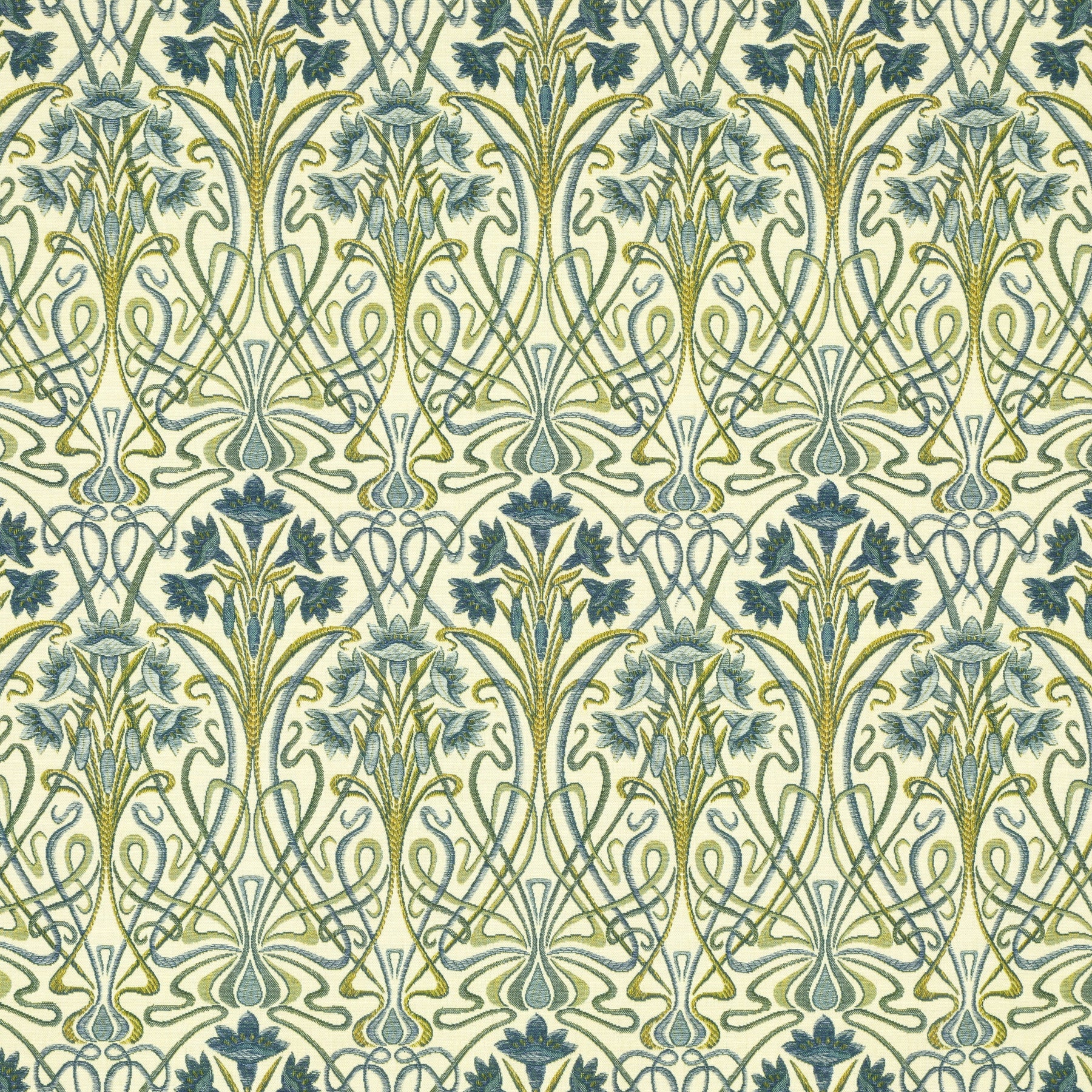 iLiv Tiffany Printed Cotton Fabric Prussian