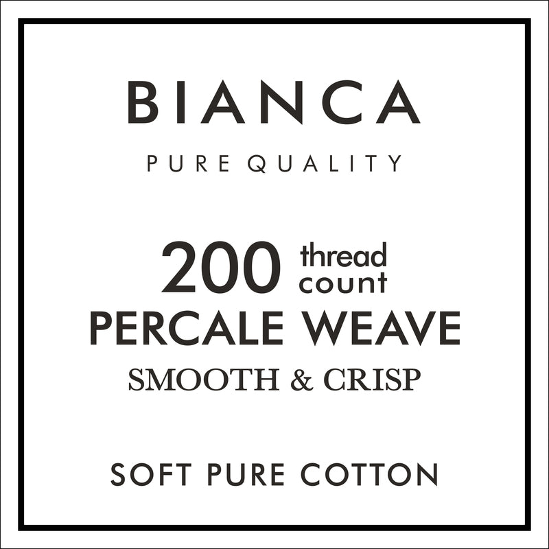 Bianca 200Tc Cotton Percale Fitted Sheet Grey