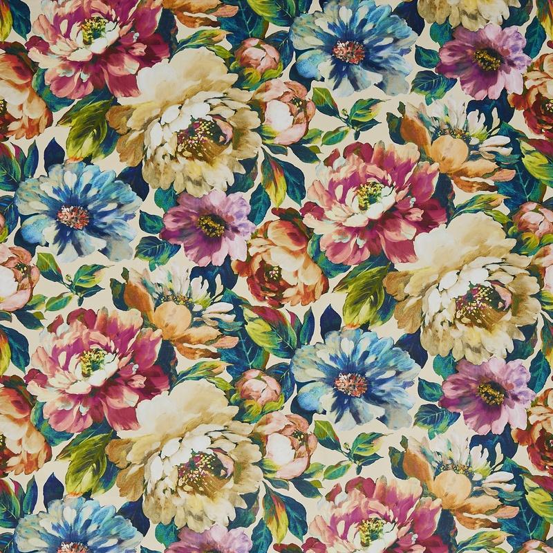 Prestigious Textiles Secret Oasis Digitally Printed Velvet Fabric Jewel