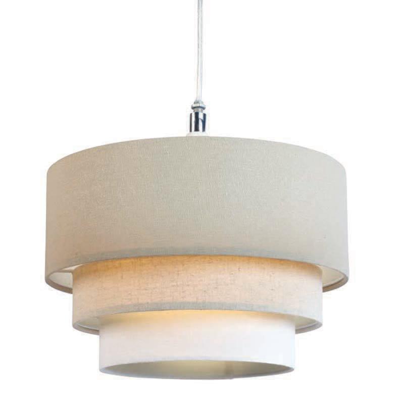 Three Tier Pendant Shade Taupe/Latte/Ivory