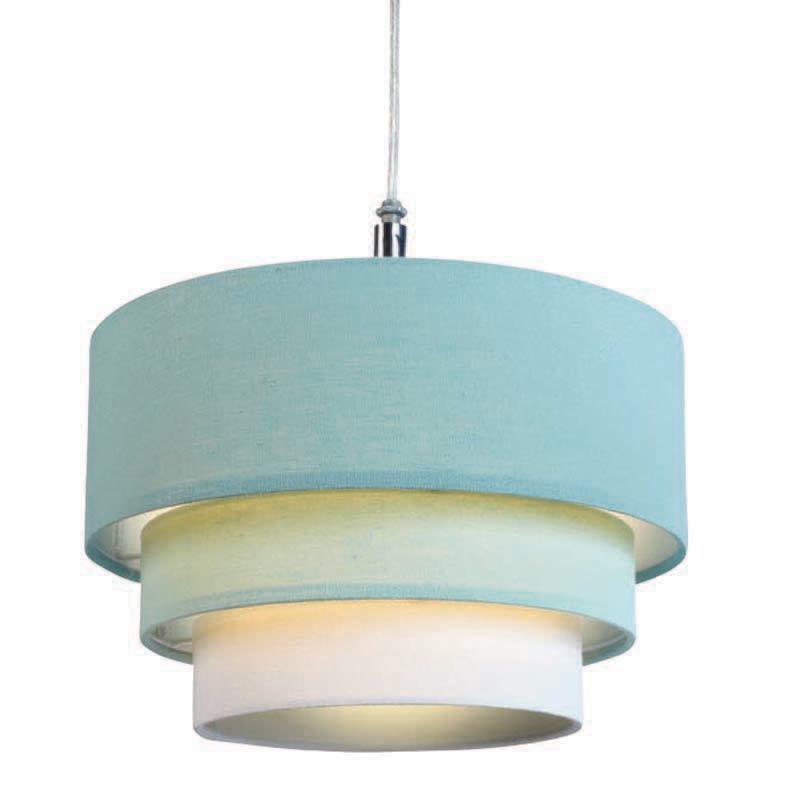 Three Tier Pendant Shade Duck Egg/Aqua/Ivory