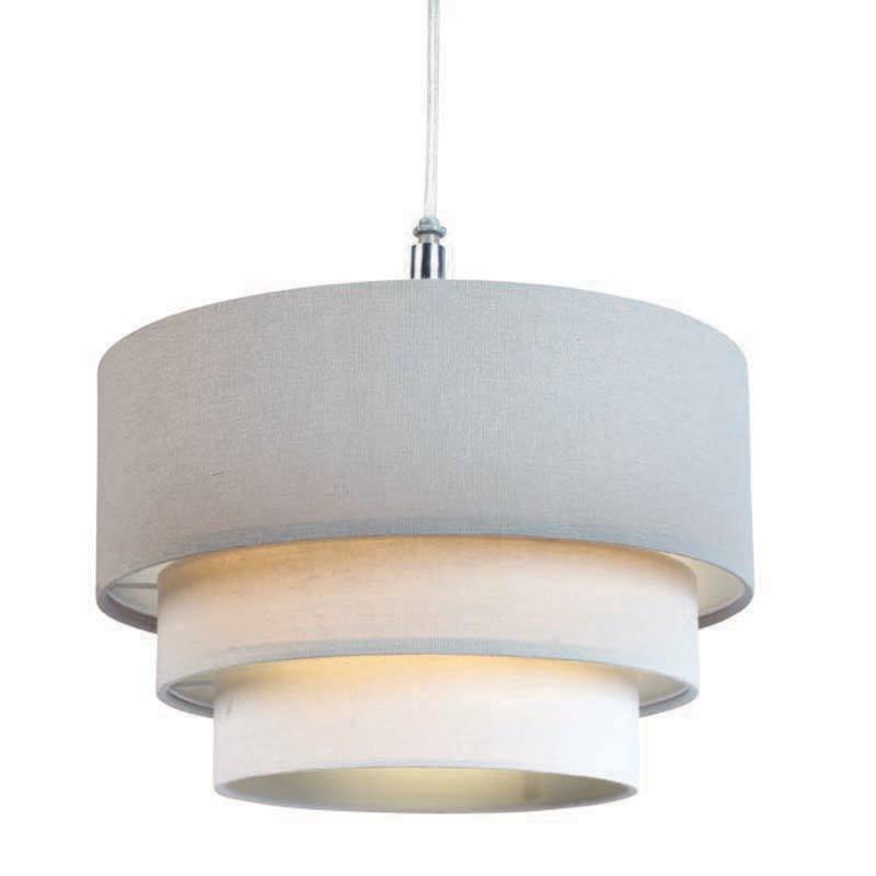 Three Tier Pendant Shade Steel/Grey/Ivory