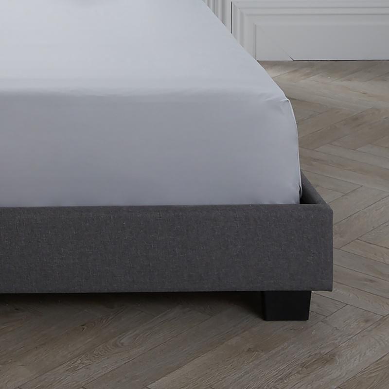 400Tc Plain Dye 38cm Fitted Sheet Silver