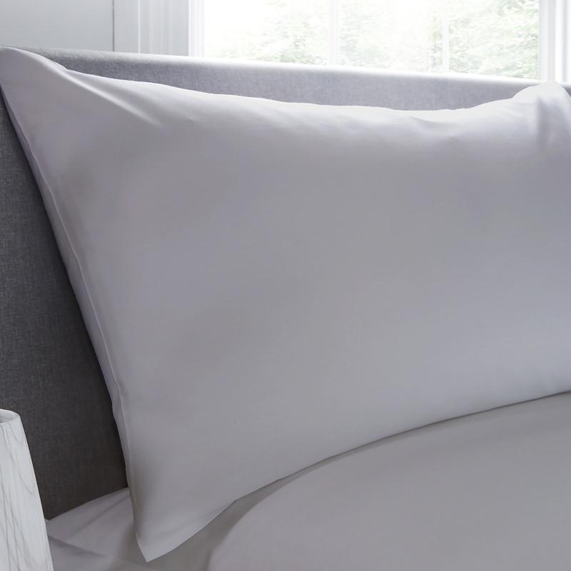 400Tc Plain Dye 38cm Fitted Sheet Silver