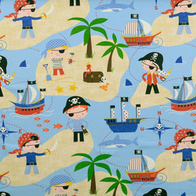 A Pirates Life for Me Curtain Fabric Nautical