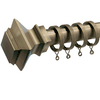 Aztec 28mm Bay Window Curtain Poles Antique Brass