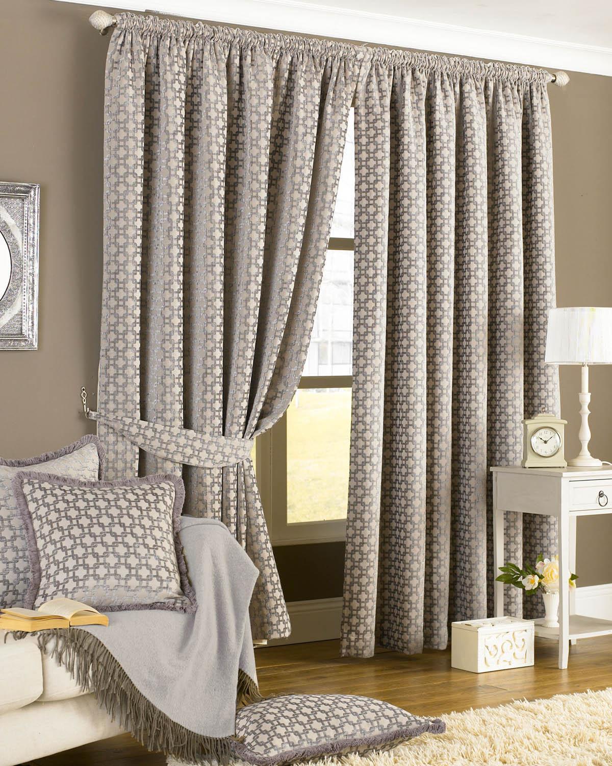 Belmont Ready Made Lined Curtains Silver