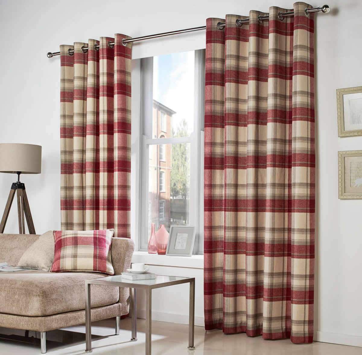 Belvedere Ready Made Eyelet Curtains Red