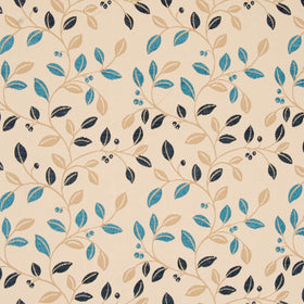 Cipriani Floral Curtain Fabric Blue 02
