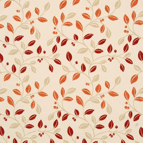 Cipriani Floral Curtain Fabric Red/terracotta 09