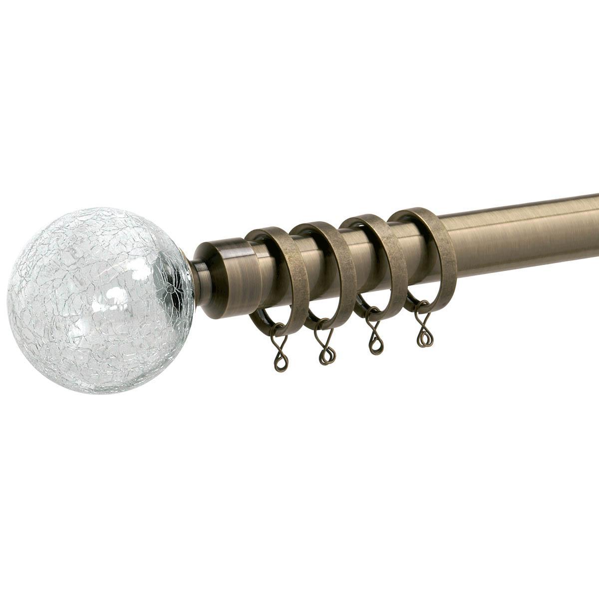 Crash 28mm Bay Window Curtain Poles Antique Brass