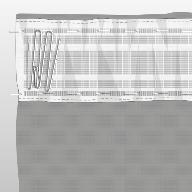 3" Flame Retardant Curtain Tape Pack White