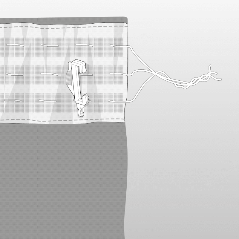 1" Curtain Tape White