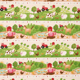 Farm Curtain Fabric Vert