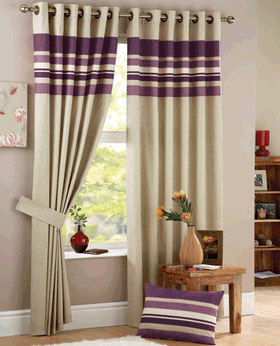 Harvard Ready Made Curtain Aubergine