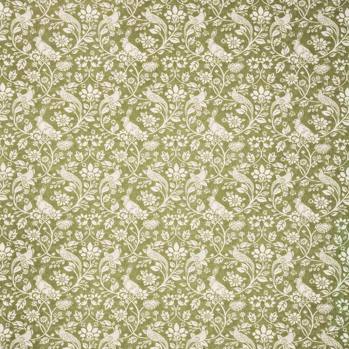 Heathland Curtain Fabric Roll End 1.36 Moss