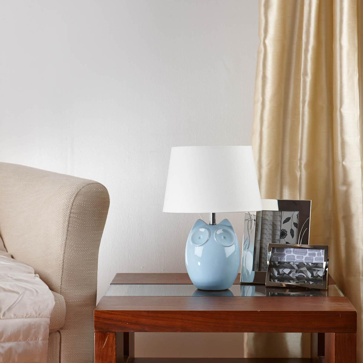 Hector Owl Table Lamp Blue