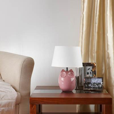 Hector Owl Table Lamp Pink