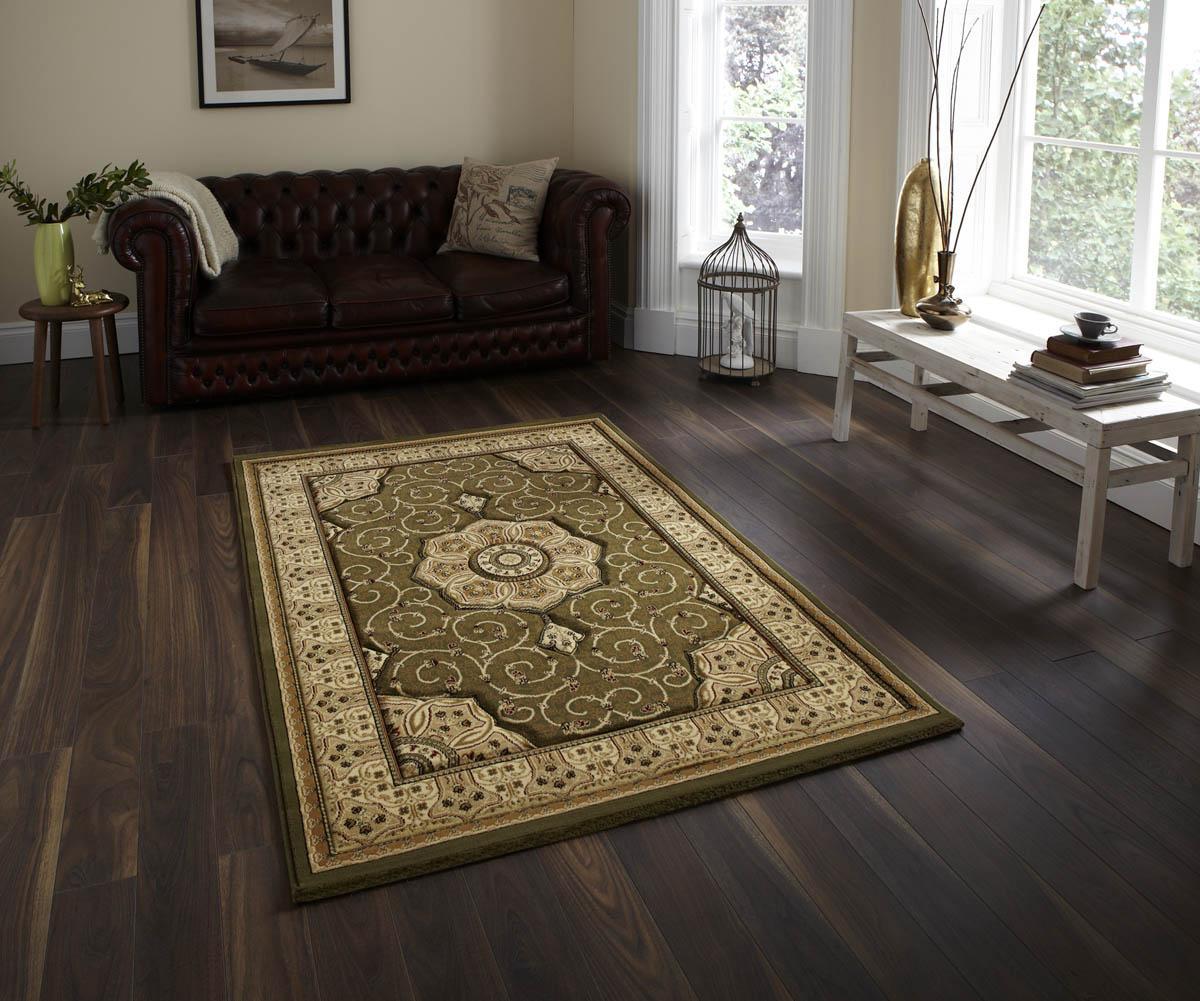 Heritage 4400 Hand Carved Rug Green