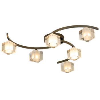 Ice 6 Arm Ceiling Light Pewter