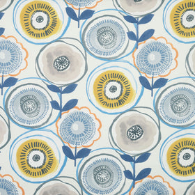 Indah Curtain Fabric Indigo