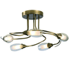 Iris 5-Arm Ceiling Light Antique Brass