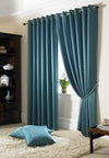 Madison Ready Made Lined Eyelet Curtains Teal
