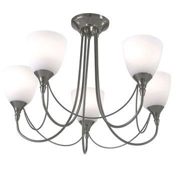 Nottingham 5-Arm Chandelier Satin Chrome