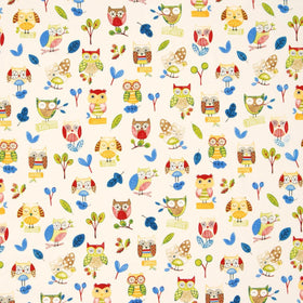 Ollie Owl Curtain Fabric Paintbox