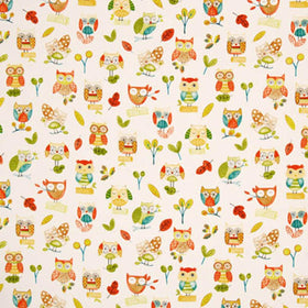 Ollie Owl Curtain Fabric Marmalade