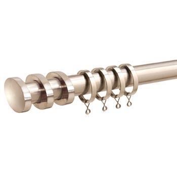 Oval 28mm Bay Window Curtain Poles Satin Silver