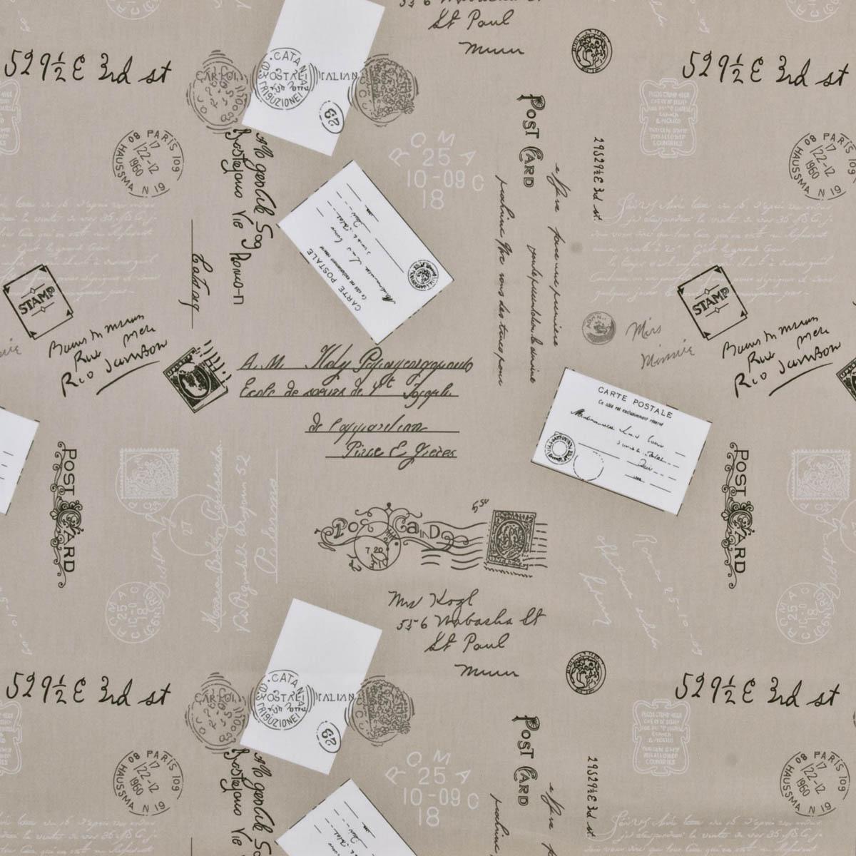 Postcards Curtain Fabric Roll End 1.8m Linen