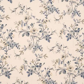 Secret Garden Curtain Fabric Roll End 1.8m Blue