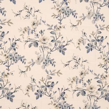 Secret Garden Curtain Fabric Roll End 1.8m Blue