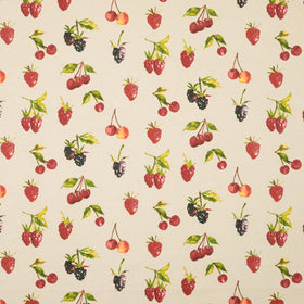 Summer Berries Curtain Fabric Linen