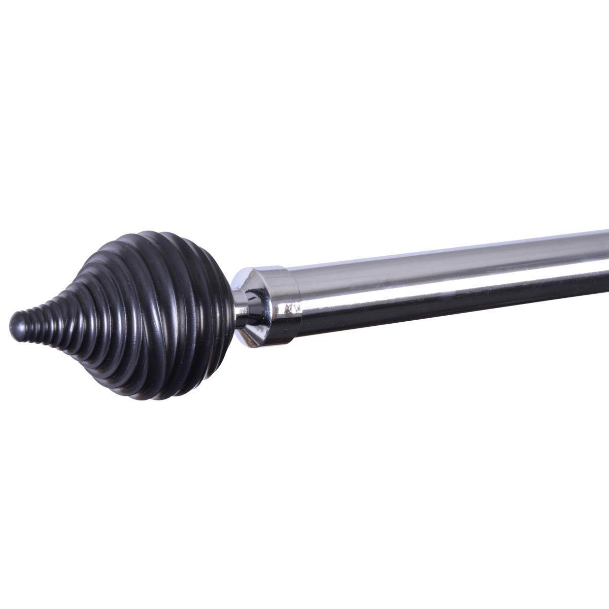 28mm Swirl Eyelet Curtain Pole Black/Chrome