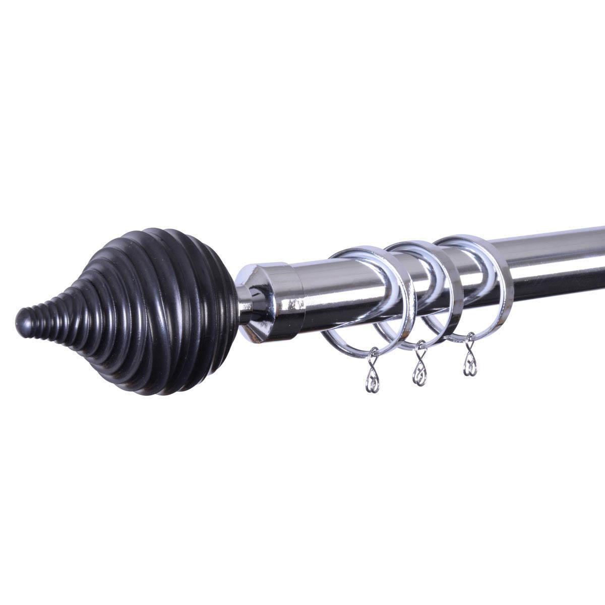 28mm Swirl Curtain Pole Black/Chrome