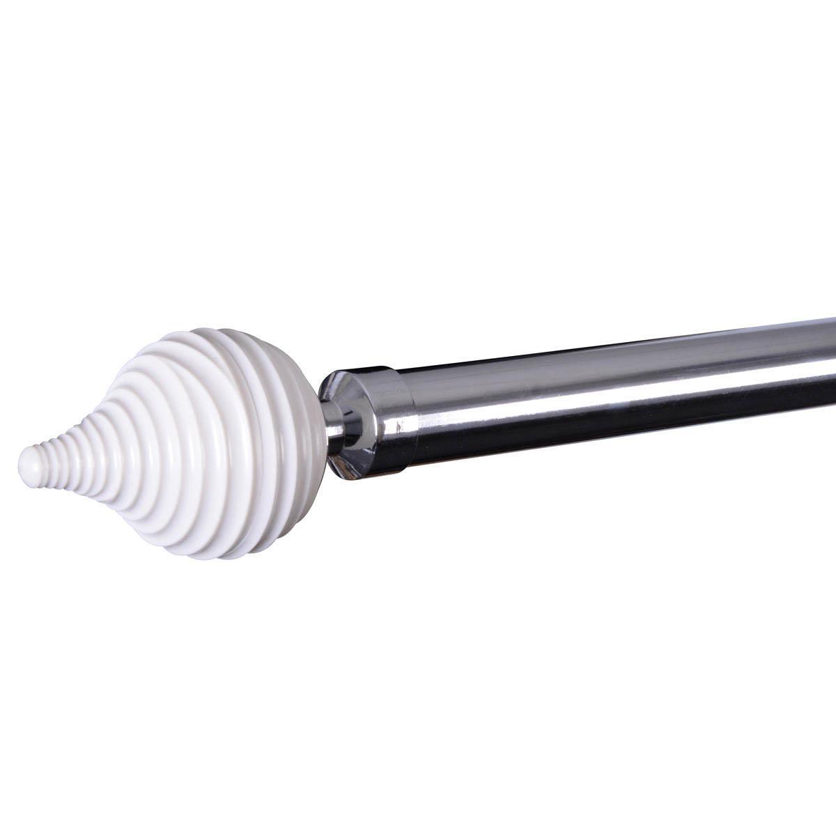 28mm Swirl Eyelet Curtain Pole Cream/Chrome