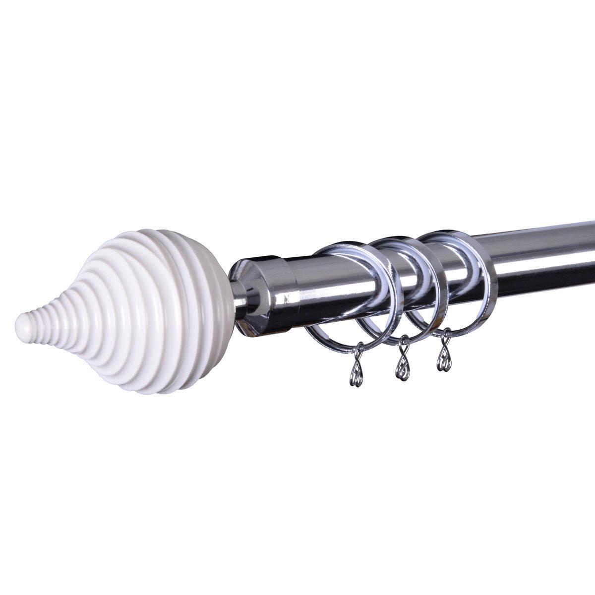 28mm Swirl Curtain Pole Cream/Chrome