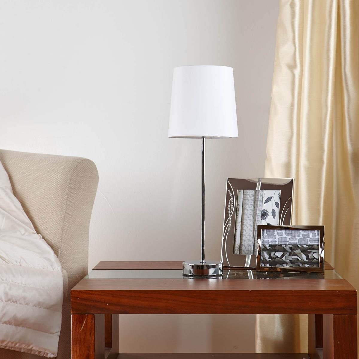 Tall Stick Table Lamp White