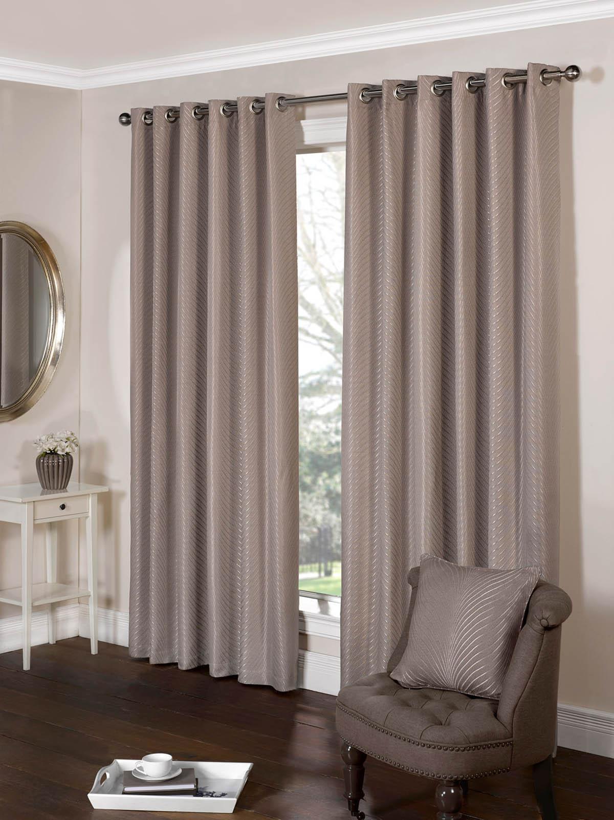 Tibet Ready Made Eyelet Curtains Taupe