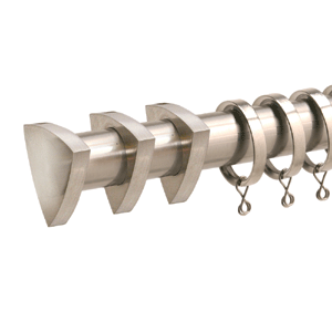 Triangle 28mm Bay Window Curtain Poles Satin Silver