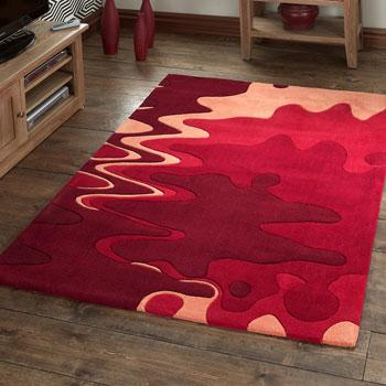 Hong Kong Waves Rug Red