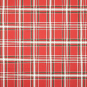 Christmas Tartan Curtain Fabric Red