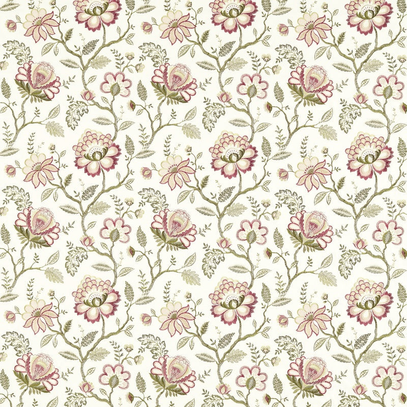 Adeline Curtain Fabric Blush Raspberry