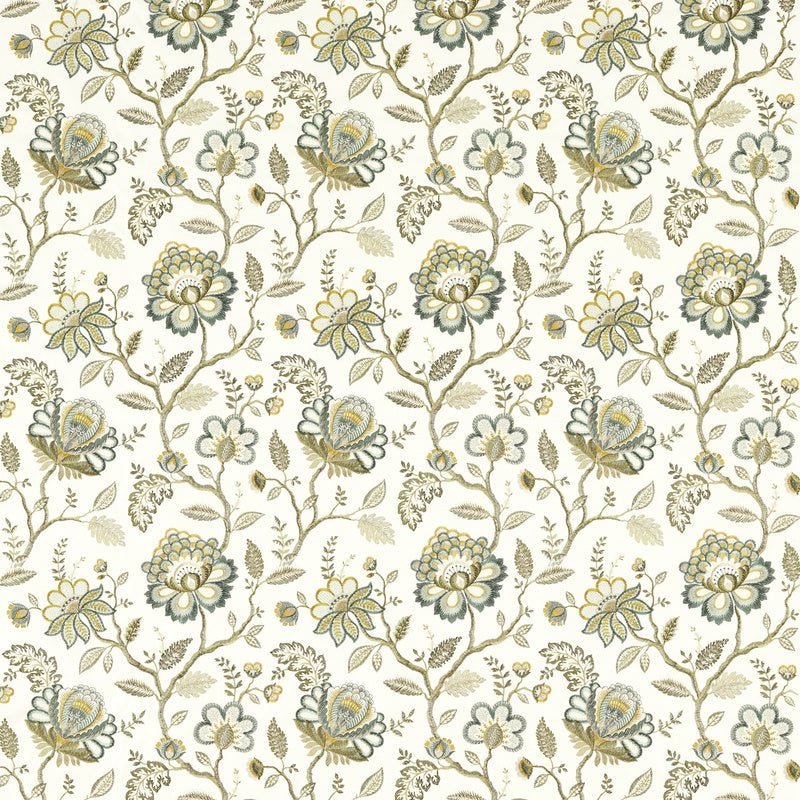 Adeline Curtain Fabric Teal