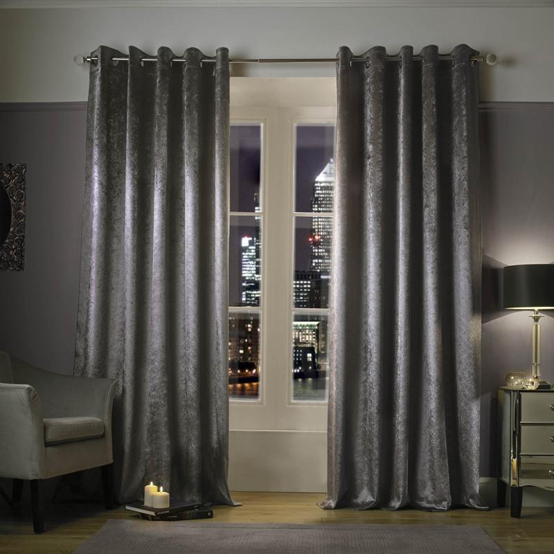 Kylie Minogue Adelphi Ready Made Lined Eyelet Curtains Truffle